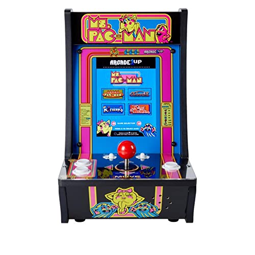 Arcade 1Up Arcade1Up 5-Game Micro Player Mini Arcade Machine: Ms. Pac-Man Video Game – Fully Playable Electronic Games - Color Display – Speaker – Volume Button ARCADE1UP