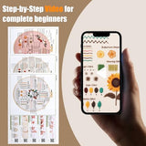 Hi-YomiLaugh 3 Pack Beginner Embroidery Kit & Cross Stitch Kits for Adults, Needles & Tools, Easy Needlepoint Set with Step-by-Step Instructions & Video Tutorial (Floral Garden)
