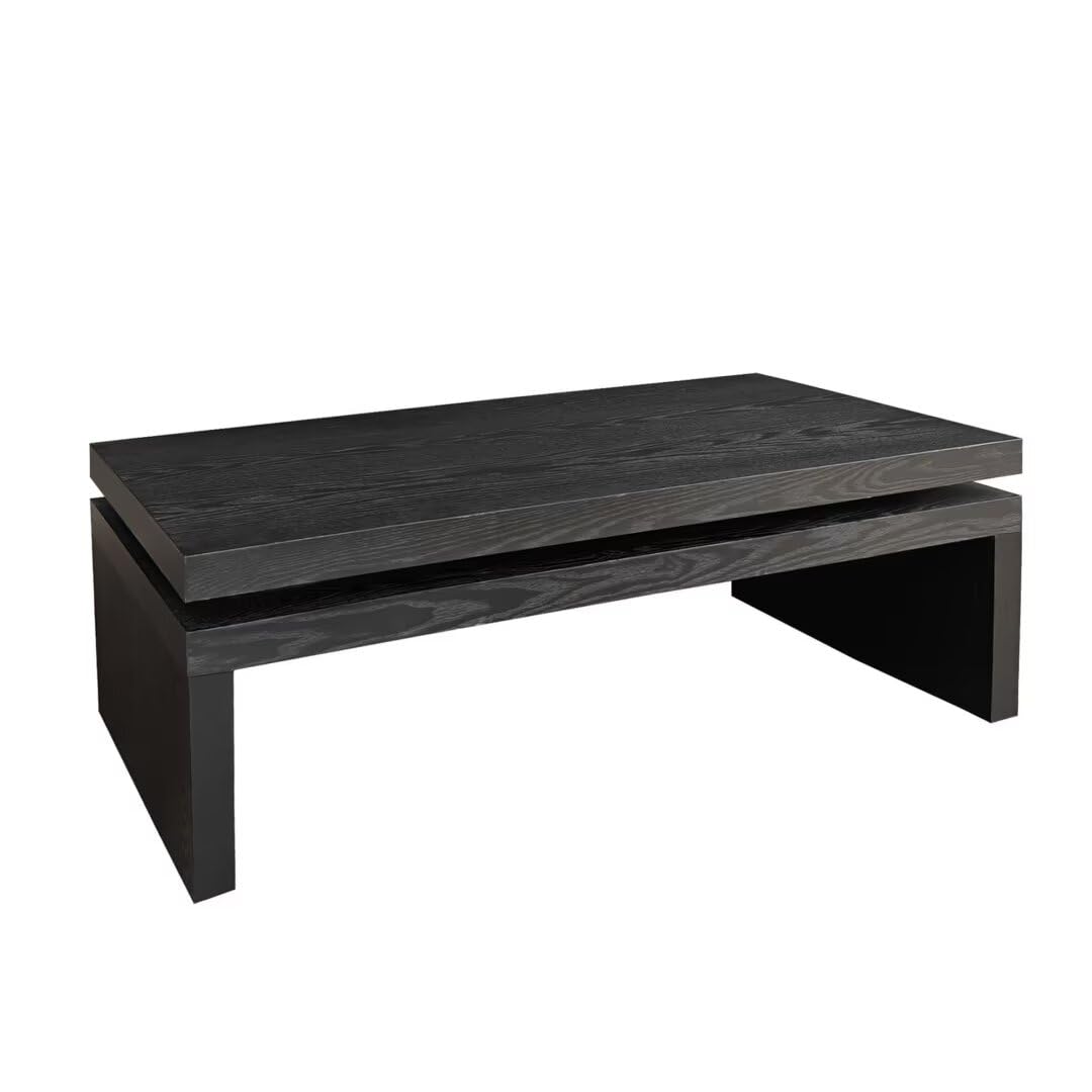 Modern Coffee Table, Black Wooden Coffee Table, Rectangle Cocktail Tea Table for Living Room, 47.6" L* 23.6" W * 16.3" H JIJIWANG