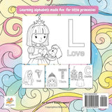 Princess Alphabet Coloring Book for Kids: Fun and Easy ABC Coloring Pages with Princesses, Castles, Crowns, and Magical Creatures | 8.5 x 8.5 inches, ... Fun (Fairy Tale Fantasy Adventure Series) WoodArtSupply