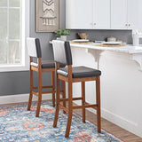 Linon Home Decor Milano Bar Stool, Medium Dark Walnut, 30-Inch Linon