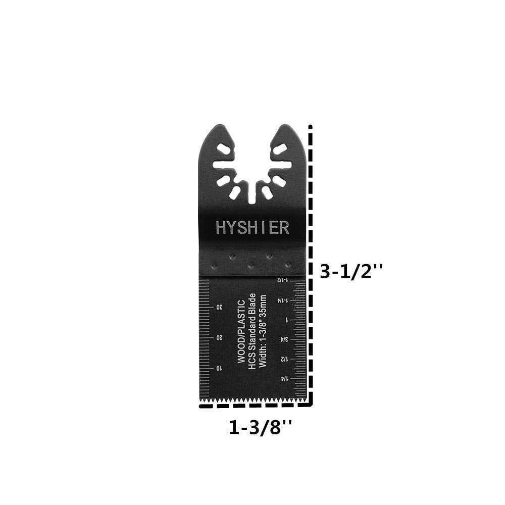 50 Pcs Oscillating Tool Blades, Professional Universal Oscillating Saw Blades, Wood, Quick Release Durable Multi Tool Blades Fit All Models HYSHIER