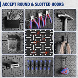 WORKPRO 48" Adjustable Garage Workbench, with Rubber Wood Top & Power Outlets + 2 Pack 16”x 32” Metal Pegboard, 1500 LBS Load Capacity Hardwood Worktable with Leveling Foot, for Workshop, Garage WORKPRO