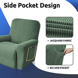 KEKUOU Recliner Chair Covers Lazy Boy Recliner Covers Stretch Couch Cover Slipcovers 1 Piece Furniture Protector with Elastic Bottom for Dog,Kids.(Recliner, Greyish Green)