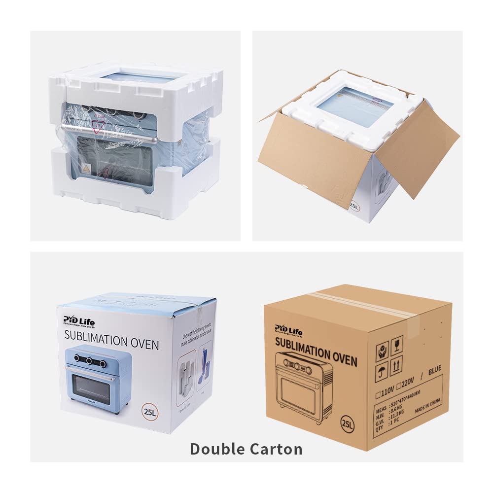 PYD Life Sublimation Oven Machine 25 L 110 V 1600 W Light Blue Convection Oven for Sublimation Blanks Mugs Tumblers Cups Water Bottles Bulk Printing PYD Life