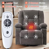 MAHOMICO Recliner Chair with Cup Holders for Living Room Single Seat Manual Oversized Recliner with Ergonomic, Side Pocket for Adult