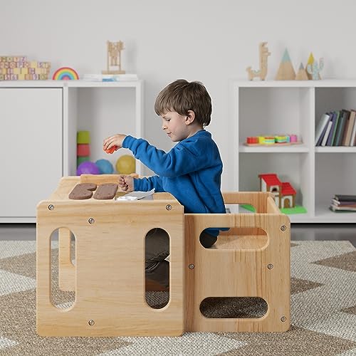 Montessori Weaning Table and Chair Set for Toddler and Baby,Handmade Solid Wood Design for Childrens Age 1-5,Baby Furniture Sets for Nursery/Bedroom/Activity Room,Kids Table and Chair Set for - WoodArtSupply