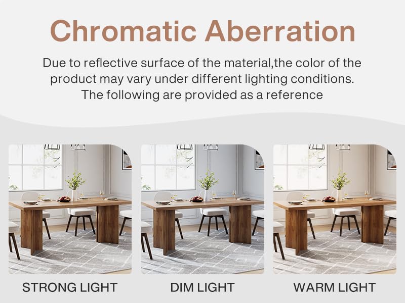 Tribesigns 63-inch Dining Table for 4-6, Farmhouse Kitchen Table with Large Tabletop, Rectangular Dinner Eating Table for Dining Room, Living Room, Kitchen Tribesigns