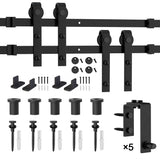 WINSOON 6FT New Double Bypass Barn Door Hardware Kit Room Wall Mount for Sliding Wood Door (6FT / Two Door Set) WINSOON