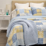 Donna Sharp Spring Flowers Summer Cotton Pieced Quilted Bedding Set - 3-Piece Queen Size Quilt Set - Includes 1 Quilt and 2 Pillow Shams - Machine Washable - Traditional Floral Design Donna Sharp
