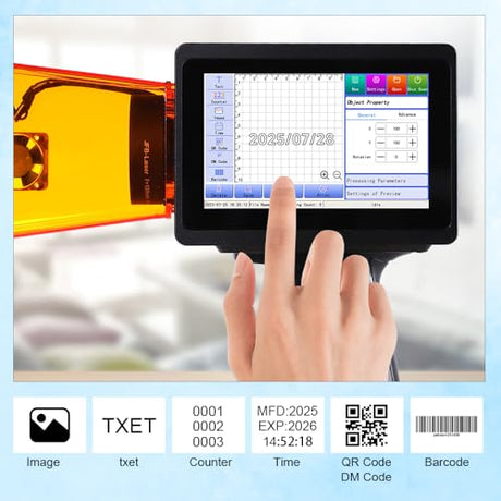 PEKOKO 10W Portable Laser Marking Machine L4Ultra Laser Marker Engraving Machine for Marking on Metal,Plastic,Carton,Leather,Wood,Silcone,Canvas,Glass,Rubber,Stainless Steel PEKOKO