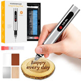 Updated Engraving Pen, 5-Speed Adjustable Cordless Portable Engraver Pen Tool for Artists & DIYers, Beginner Friendly, Rechargeable, Engrave 60+ Surfaces, Free 33 Bits & Mastery Guide(Silver) vueowcue