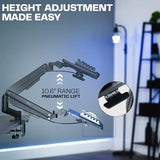 VIVO Sit-Stand 24 Inch Pneumatic Spring Keyboard and Mouse Tray Clamp-on Desk Mount, Counterbalance Height Adjustable Typing Platform, Ergonomic Tilt, Black, MOUNT-KB35CP VIVO