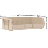 Akro-Mils 30255 AkroBins Plastic Storage Bins, Space-Saving Stackable Bins for Garage, Pantry, Craft Organization, 11-" x 16-" x 5-", Black, 6-Pack Akro-Mils