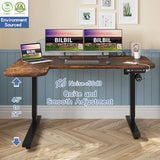 bilbil L-Shaped Electric Standing Desk with Power Strip & Privacy Screen(Gray), 59 Inch Workstation, Large Mouse Pad & 4-Preset Memory Buttons, Quiet Adjustable Desk for Dual Monitors(Rustic Brown) bilbil
