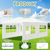 10' x 20' White Gazebo Canopy Tent Featuring 4 Removable Sidewalls, Outdoor Shade Shelter with Transparent Windows, Ideal for Parties, Backyard, Birthdays, Events, Gatherings, Patio, Birthday Usnipoya