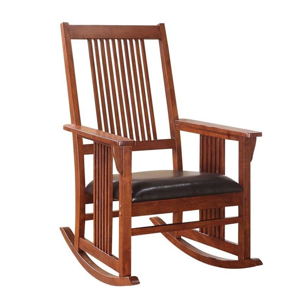 Acme Kloris Rocking Wooden Chair in Tobacco Brown Acme