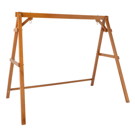 VINGLI Heavy Duty 660 LBS Wooden Swing Frame with Extra Bottom Connection Board, Upgraded A-Frame Porch Swing Bench Stand for Indoor & Outdoor VINGLI