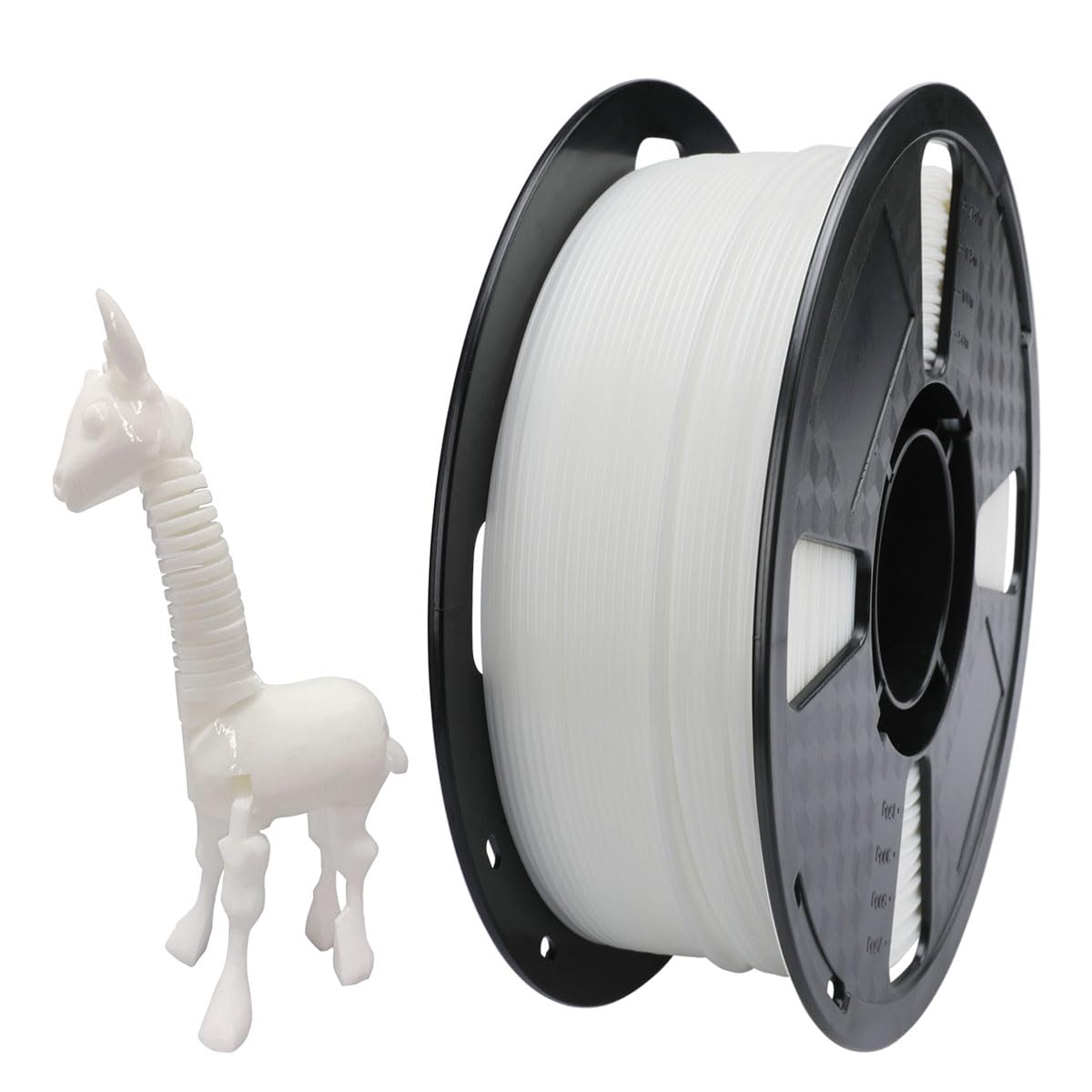 CC3D 72D Flexible Hard White TPU Filament 1.75mm 1KG 3D Printer Filament High Hardness High Toughness TPU Filament White FDM Printer Tough 3D Printing Material Comparable to Nylon Filament CC3D