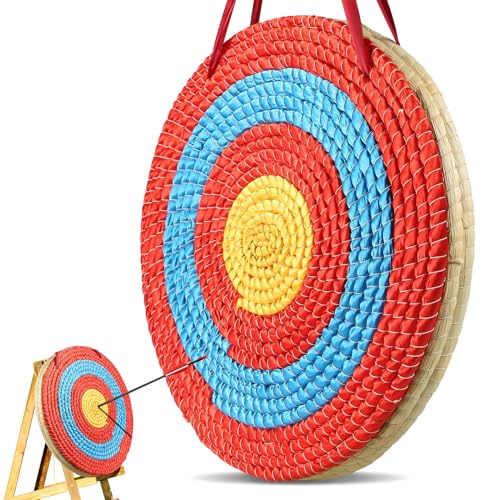 VEVOR Straw Archery Target, 3 Layers 20" Arrow Target, Traditional Solid Round Archery Target Shooting Bow, Hand-Made Arrows Target, Coloured Rope Target for Backyard Outdoor Hunting Shooting Practice VEVOR