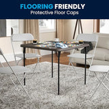 Flash Furniture Dunham 2.83' Square Plastic Folding Event Table with Carrying Handle, Bi-Fold Banquet Table for Indoor/Outdoor Events, Dark Gray Flash Furniture