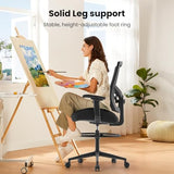500lbs Drafting Chair,Big and Tall Office Chair for Standing Desk with Wide Seat,2D Adjustable Lumbar Support,Ergonomic Office Chair with Footrest for Home,Drawing or Counter Height Use BOSMILLER
