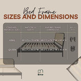 Bme Aurelia Black Solid Wood Bed Frame with Rattan Headboard - Bohemian & Mid Century Modern Style Bme