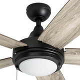 Honeywell Ceiling Fans Ventnor, 52 Inch Modern Farmhouse Indoor LED Ceiling Fan with Light, Pull Chain, Three Mounting Options, Dual Finish Blades, Reversible Motor - 50607-01 (Bronze) Honeywell