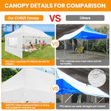 COBIZI 10x30 Pop up Canopy with Roller Bag & 8 Removable Sidewalls, Canopy Tent for Parties, Wedding, and Commercials, Waterproof and Instant Shelter UV50+ Outdoor Gazebo with 4 Sandbags(White) COBIZI