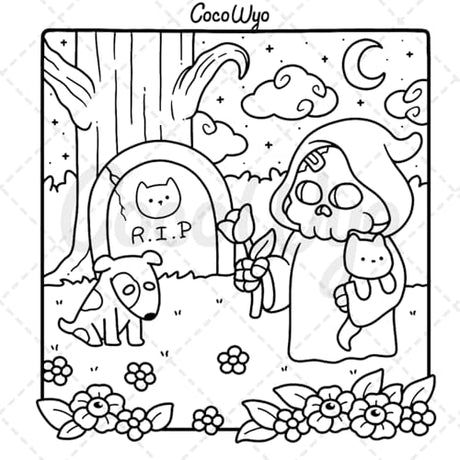 Spooky Cutie: Coloring Book for Adults and Teens Featuring Adorable Creepy Creatures in Cozy Hygge Moments for Relaxation (Cozy Spaces Coloring) Coco Wyo LLC