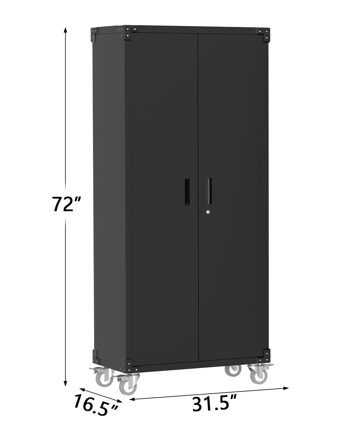 GarveeHome Storage Metal Cabinet 71" with Doors and 4 Shelves Adjustable Adjustable Feet and Lock Tall Storage Cabinet for Pantry Garage Craft Bedroom Office Shop GarveeHome