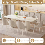 TreLined 9-Piece Modern Dining Set, 78.97" Dining Table Set for 8, Rectangular Kitchen Table with 8 Chairs, White Dining Room Tables Dinner Tables for 4-8 Person TreLined