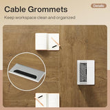 Tribesigns 8ft Conference Table, Conference Room Table for 10 People, Large Meeting Desk with Cable Grommet, Modern Boardroom Table for Office Conference (1, Brown) Tribesigns