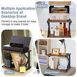 STANDNEE Printer Stand Multi-Purpose Printer Shelf for desk,Wood Stand with Storage Home Office Desktop Printer Stand with Anti-Skid Feet (1-Tier) STANDNEE