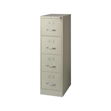 STAPLES Commercial 4-Drawer Vertical File Cabinet, Locking, Letter, Putty/Beige, 22-inch D (22336D) STAPLES