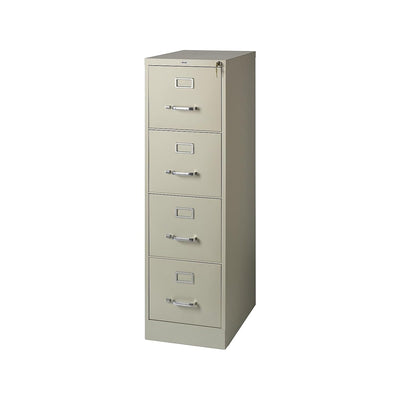 STAPLES Commercial 4-Drawer Vertical File Cabinet, Locking, Letter, Putty/Beige, 22-inch D (22336D)