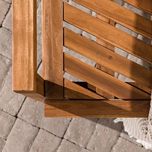 Walker Edison 2 Piece Outdoor Patio Chevron Wood Chair Set All Weather Backyard Conversation Garden Poolside Balcony, Set of 2, Brown - WoodArtSupply