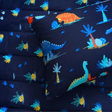 david's kids 4 Piece Toddler Bedding Set - Soft Breathable Toddler Bedding Set for Boys Girls, Includes Quilted Comforter, Flat Sheet, Fitted Sheet and Pillowcase, Dinosaur Navy david's kids