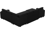Belffin Modular Sectional Sleeper Sofa with Pull Out Bed U Shaped Sectional Sofa Couch with Storage Ottoman Velvet Covertible 7-Seater Sofa for Living Room Black Belffin