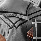 Wonderful Hotel Comforter Set King 8-Piece Gray Hydro-Brushed Wooly Feel Modern Luxury Bedding Comforter with Matching Fitted Sheet,Flat Sheet,Pillow Sham,Decorative Pillows for All Seasons Wonderful
