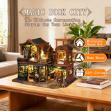 OZJAY Miniature House Kit, Mini House Building Kit with Furniture, DIY Miniature Kit for Adults Teen, Dollhouse Kit for Birthday Christmas, Magic Book House