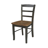 IC International Concepts International Concepts Set of 2 Madrid Ladderback Chairs, Hickory/Washed Coal IC International Concepts