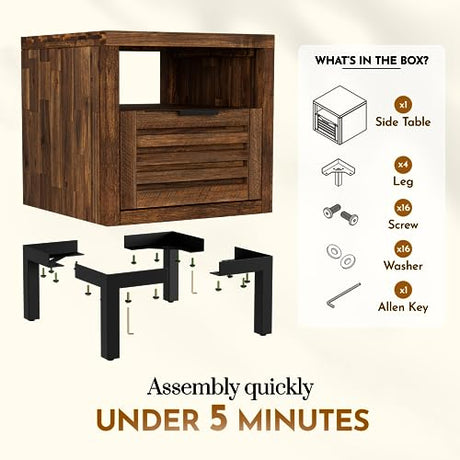 Bme, Millie Rustic Side Table, Rustic Chestnut Bme
