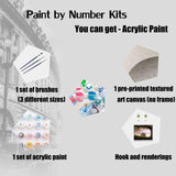 Bimkole Elephant Paint by Number for Adults, DIY Oil Painting Kit on Canvas with Paintbrushes and Acrylic Pigment, Perfect for Paint by Numbers for Adults Beginner, for Home Wall Decor 16x20inch Bimkole