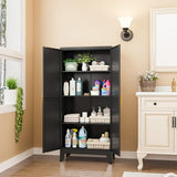 GAIOUS Metal Storage Cabinet With 2 Doors and 3 Adjustable Shelves, Black Kitchen Pantry for Food, Utility Cabinet for Laundry Room, Cupboard GAIOUS