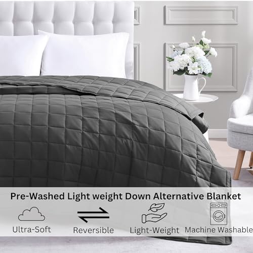 Casa Platino Twin Duvet Insert - Soft Blankets Lightweight Twin Size Bedding, Cooling Pre-Washed - Down Alternative Blanket - Charcoal Casa Platino