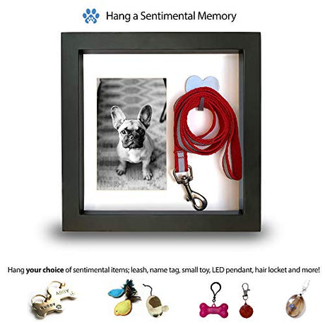 PAWCEPTIVE Dog Memorial Picture Frame with 5 Display Options- Dog Collar Memorial Frame Gift - Cat or Dog Pet Loss Gift for a Grieving Friend - Pet Remembrance Gift and Sympathy Photo Keepsake PAWCEPTIVE