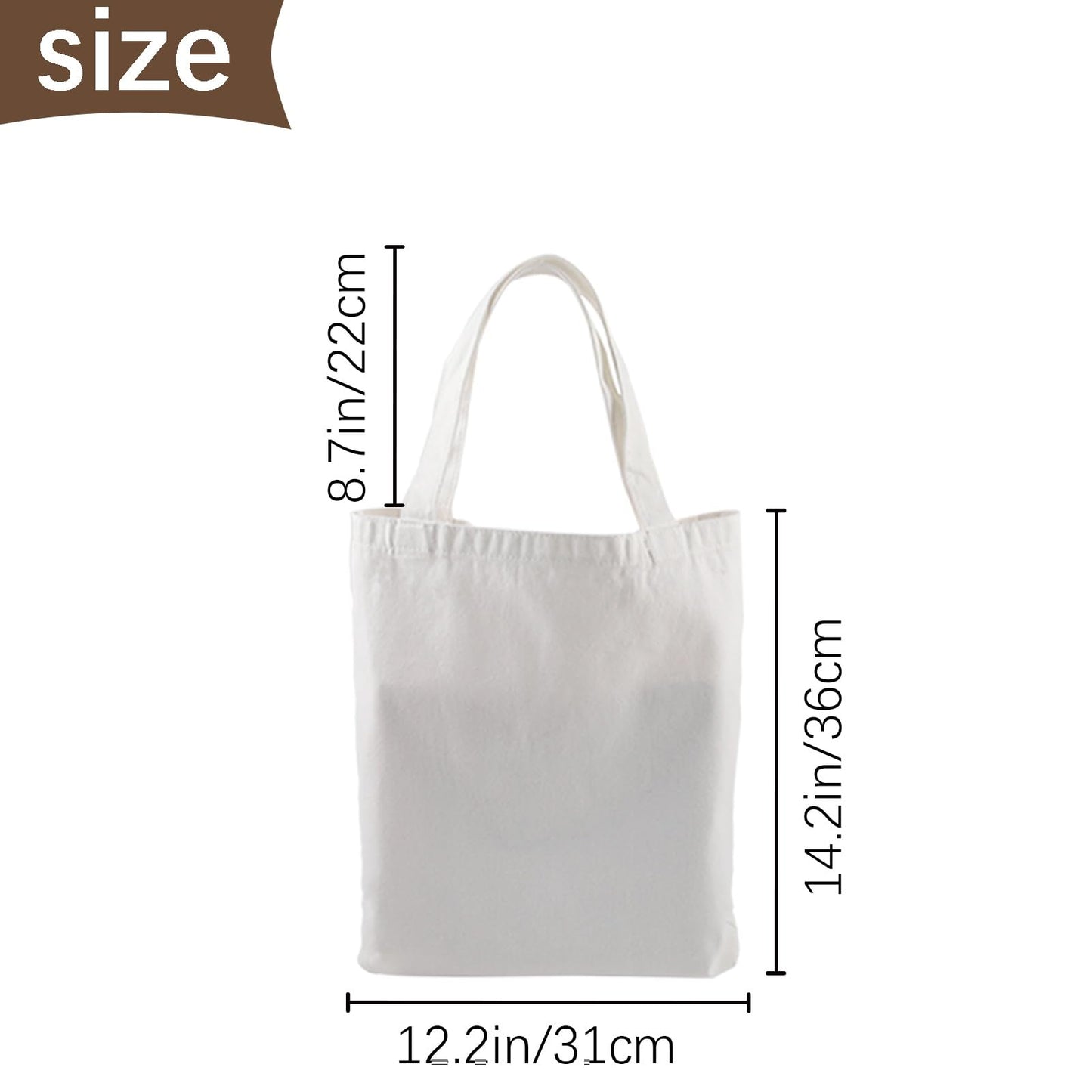 ORJ 6 PCS Sublimation Tote Bags, blank canvas tote bags for sublimation,polyester tote bags for DIY Crafting and graffiti 12.2 * 14.2 in