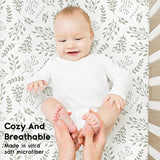 Yoofoss Baby Crib Sheets for Boys Girls, Fitted Crib Sheet 2 Pack for Standard Crib and Toddler Mattress, Super Soft Microfiber Baby Sheet 28x52x8in(Green+Leaf) Yoofoss