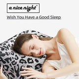A Nice Night Leopard Printed，Silver Grey Satin Silky Soft Quilt Sexy Luxury Super Soft Microfiber Comforter Quilt Bedding 5PCS Comforter Set, Light Weighted (Silver, Queen(88-by-88-inches)) A Nice Night